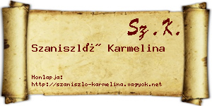 Szaniszló Karmelina névjegykártya